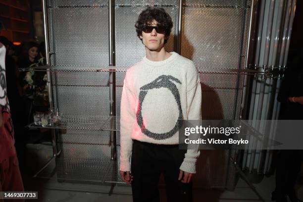 Diego Lazzari attends a party to celebrate the Trussardi F/W23 Collection and AnOther magazine's S/S23 issue during the Milan Fashion Week Womenswear...