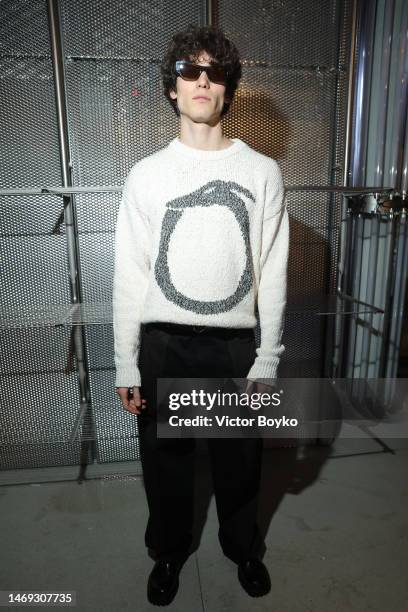 Diego Lazzari attends a party to celebrate the Trussardi F/W23 Collection and AnOther magazine's S/S23 issue during the Milan Fashion Week Womenswear...