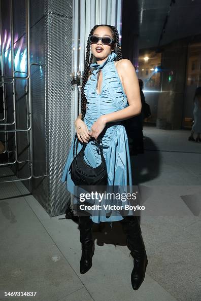 Mikaela Neaze Silva attends a party to celebrate the Trussardi F/W23