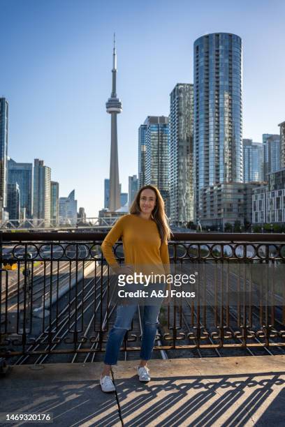 portrait of a woman in toronto. - long weekend canada stock pictures, royalty-free photos & images