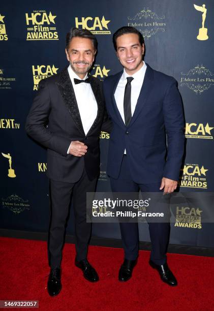 Eugenio Derbez and Vadhir Derbez attend the Hollywood Critics Association's 2023 HCA Film Awards at Beverly Wilshire, A Four Seasons Hotel on...