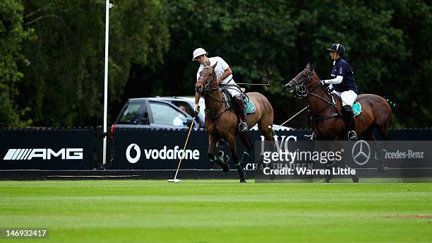 Action during the Laureus Polo Cup 2012, in aid of the Fundacion Argentina at the Guards Polo Club on June 23, 2012 in Windsor, England.