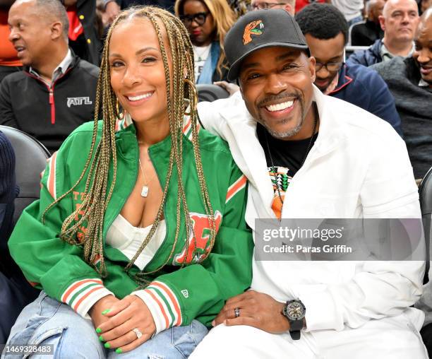 Heather Packer and Will Packer attend the game between the Cleveland Cavaliers and the Atlanta Hawks at State Farm Arena on February 24, 2023 in...