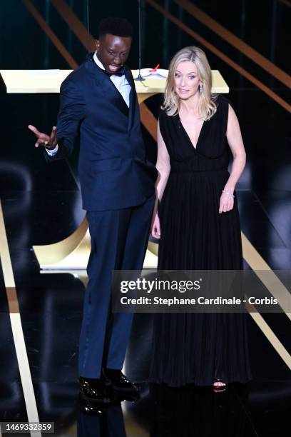 Ahmed Sylla and Lea Drucker during the 48th Cesar Film Awards at L'Olympia on February 24, 2023 in Paris, France.