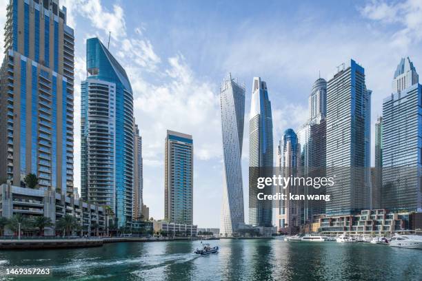 dubai marina district cityscape - orlando skyline stock pictures, royalty-free photos & images