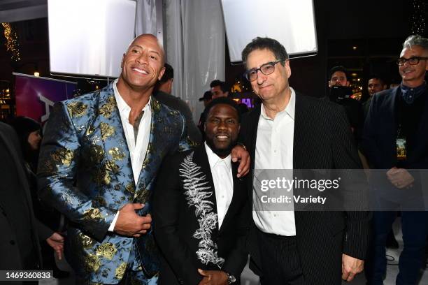 Dwayne Johnson, Kevin Hart and Thomas Rothman