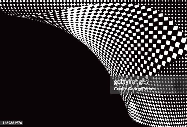 rippled, wavy, half tone pattern - race flag pattern stock illustrations
