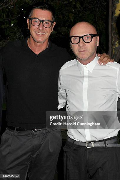 Stefano Gabbana and Domenico Dolce attend the DETAILS magazine cocktail party at Bulgari Hotel hosted by Dan Peres and Kevin Martinez to celebrate...