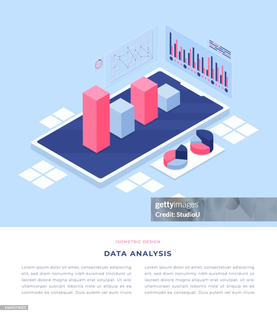 Data Analysis Concept Isometric 3D Illustration