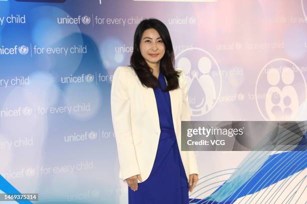Former Olympic diving champion Guo Jingjing attends UNICEF Hong Kong 35th Anniversary Gala Dinner on February 24, 2023 in Hong Kong, China.