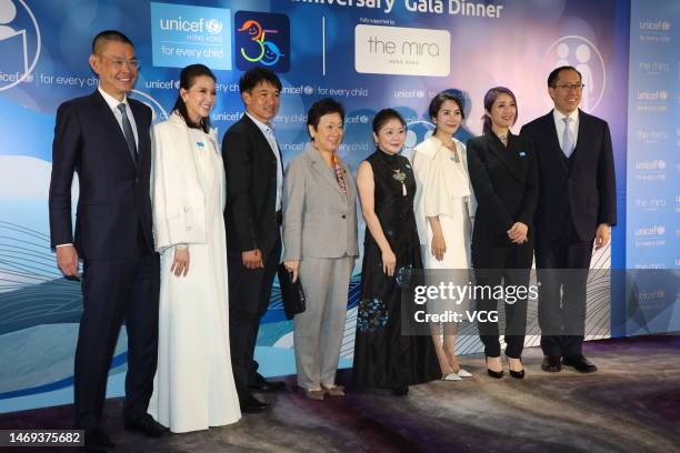 Actress-singer Miriam Yeung Chin-Wah and guests attend UNICEF Hong Kong 35th Anniversary Gala Dinner on February 24, 2023 in Hong Kong, China.
