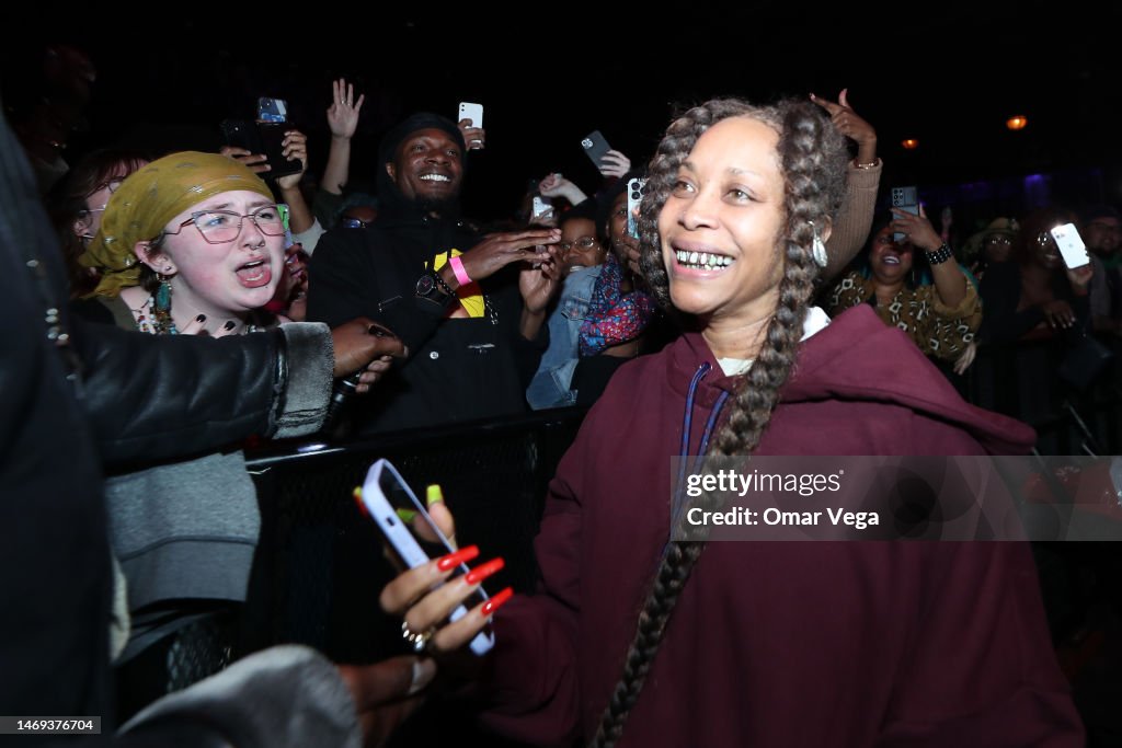 Badu Singer American singer-songwriter Erykah Badu interacts with fans during her ...