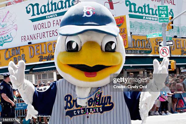 Brooklyn Cyclones mascot Sandy attends the 2012 Mermaid Parade in Coney Island on June 23, 2012 in the Brooklyn borough of New York City.