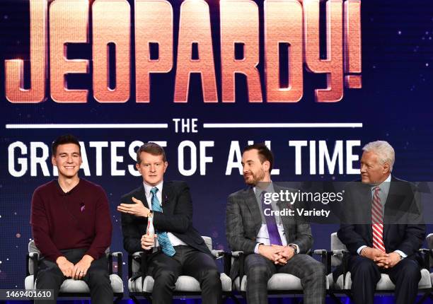 James Holzhauer, Ken Jennings, Brad Rutter and Alex Trebek of 'Jeopardy'