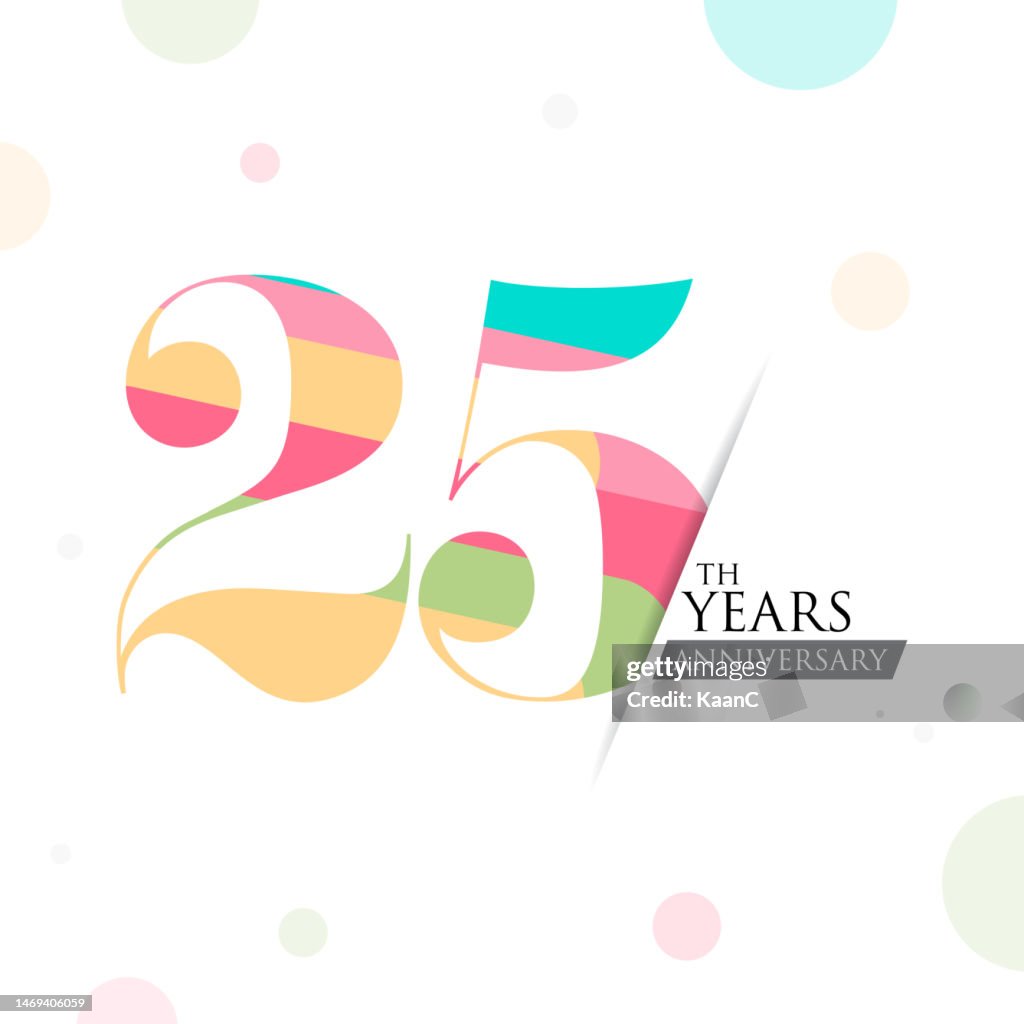 Multi Colored abstract number template. Anniversary number template isolated, anniversary icon label, anniversary symbol vector stock illustration