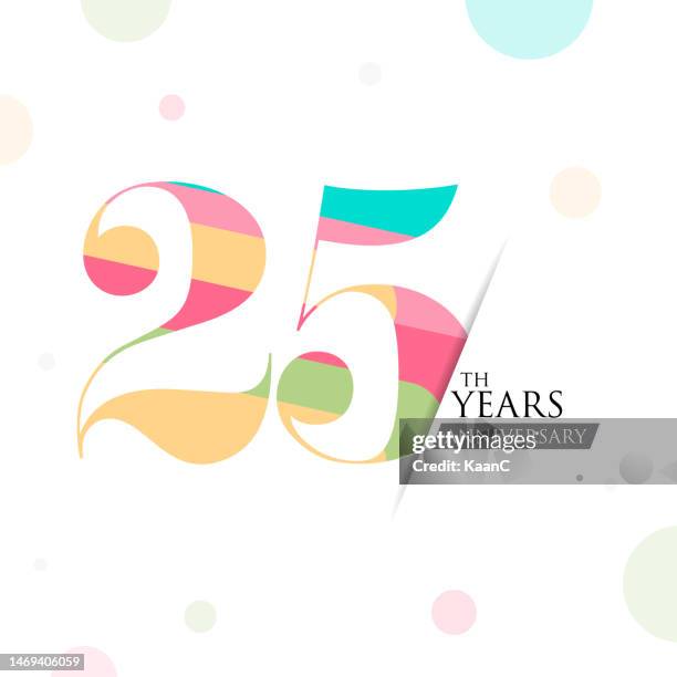 multi colored abstract number template. anniversary number template isolated, anniversary icon label, anniversary symbol vector stock illustration - anniversary card stock illustrations