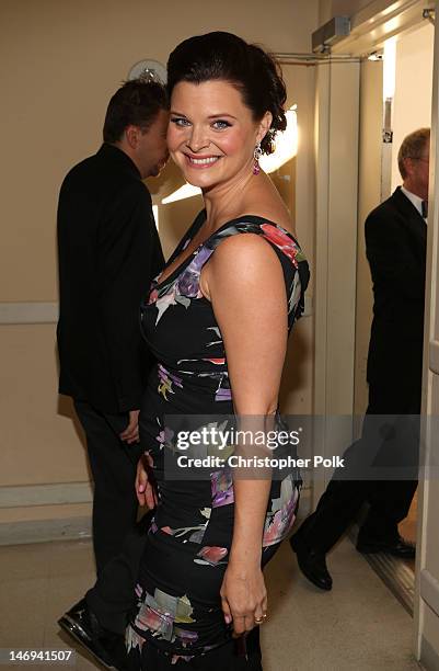 Actress Heather Tom attends The 39th Annual Daytime Emmy Awards broadcasted on HLN held at The Beverly Hilton Hotel on June 23, 2012 in Beverly...