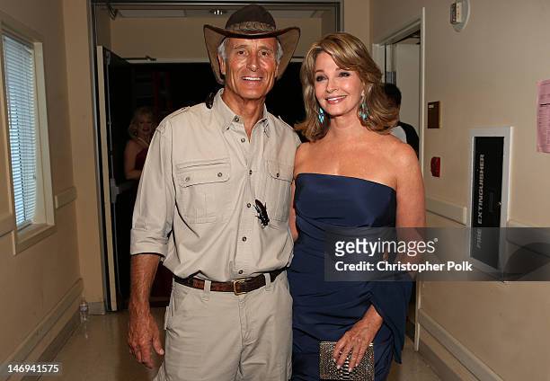 Personality Jack Hanna and actress Diedre Hall attend The 39th Annual Daytime Emmy Awards broadcasted on HLN held at The Beverly Hilton Hotel on June...