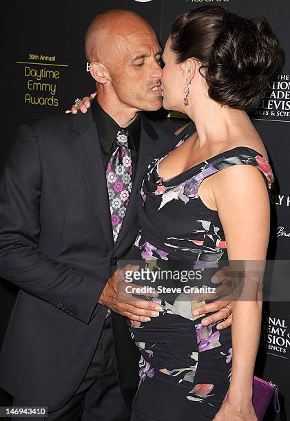James Achor and Heather Tom attends 39th Annual Daytime Emmy Awards at The Beverly Hilton Hotel on June 23, 2012 in Beverly Hills, California.
