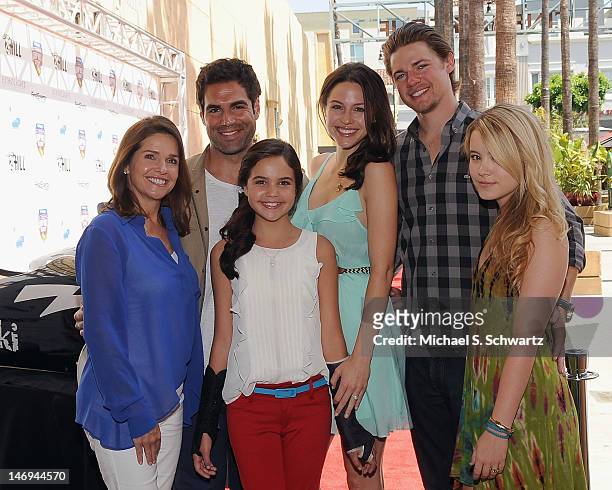 Patti Riley, Jordi Vilasuso, Bailee Madison, Kaitlin Riley, Taylor Sprietler and Connor Riley attend the "25 Hill"- Los Angeles Premiere and Soap Box...