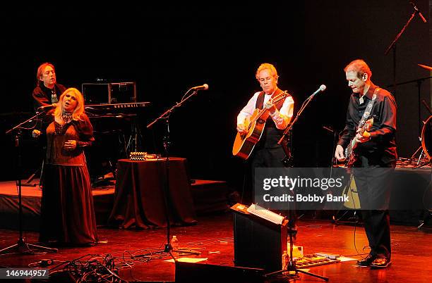 Annie Haslam, Michael Dunford, Jason Hart, Dave Keyes, Frank Pagano and Rave Tasar of Renaissance perform during NearFest 2012 at the Zoellner Arts...