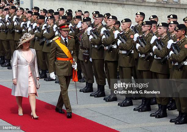 Grand Duchess Maria Teresa and Grand Duke Henri of Luxembourg assist National Day Celebrations on June 23, 2012 in Luxembourg, Luxembourg.