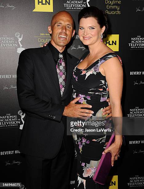 Actress Heather Tom and husband James Achor attends the 39th annual Daytime Emmy Awards at The Beverly Hilton Hotel on June 23, 2012 in Beverly...
