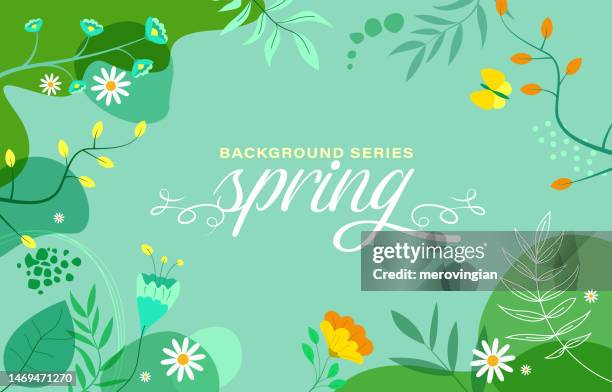 ilustrações de stock, clip art, desenhos animados e ícones de abstract simply background with natural line arts - spring theme - - spring