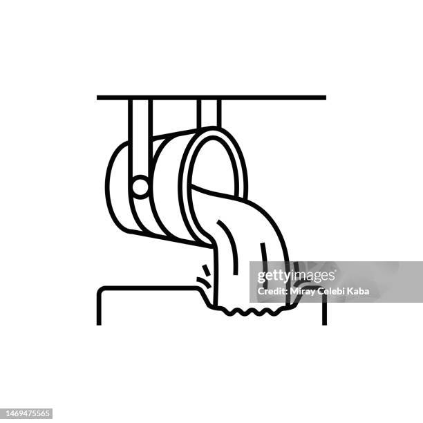 ilustraciones, imágenes clip art, dibujos animados e iconos de stock de icono de línea metalúrgica - producción del acero