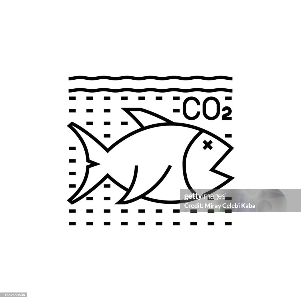 Ocean Acidification Line Icon