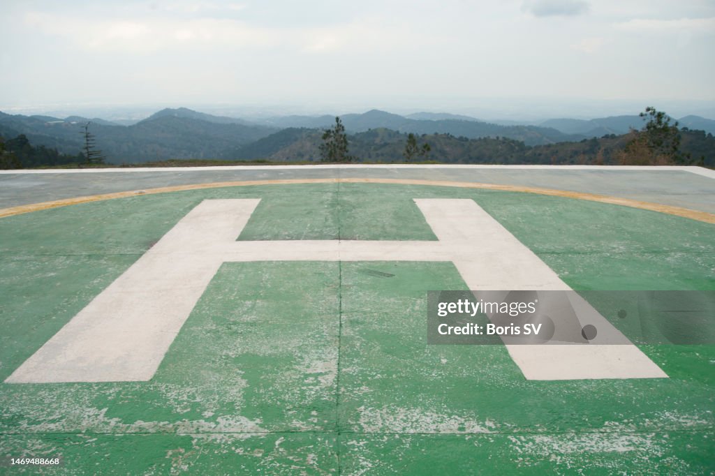 Helicopter platform in the mountains
