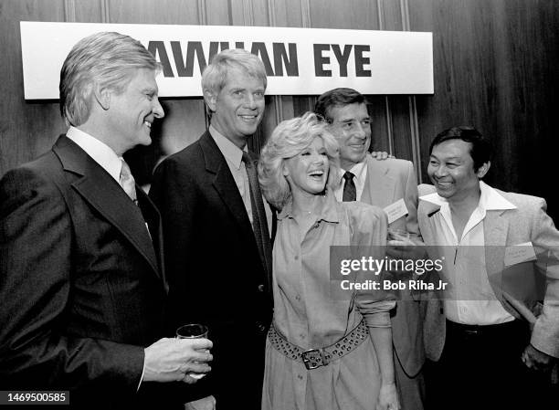 'Hawaiian Eye' cast members Grant Williams, Troy Donahue, Connie Stevens, Anthony Eisley and Poncie Ponce joined other television stars from 1960's...