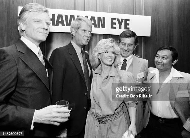 'Hawaiian Eye' cast members Grant Williams, Troy Donahue, Connie Stevens, Anthony Eisley and Poncie Ponce joined other television stars from 1960's...