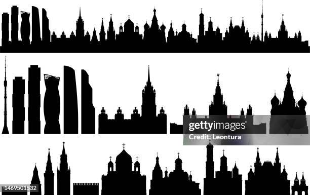 ilustrações de stock, clip art, desenhos animados e ícones de moscow (all buildings are complete and moveable) - catedral de kazan moscovo
