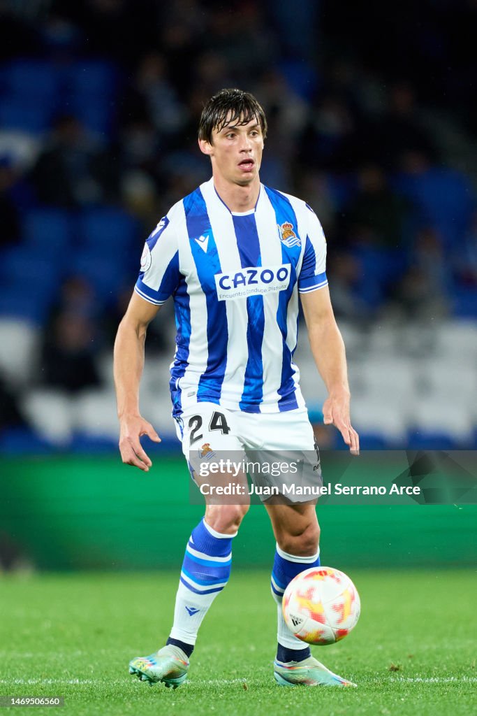Robin Rey Robin Le Normand of Real Sociedad in action during the Copa del Rey ...