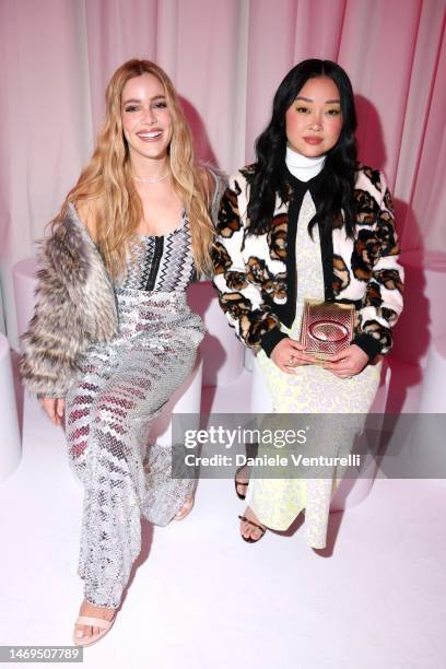 Alejandra Onieva and Lana Condor are seen on the front row of the Missoni fashion show during the Milan Fashion Week Womenswear Fall/Winter 2023/2024...
