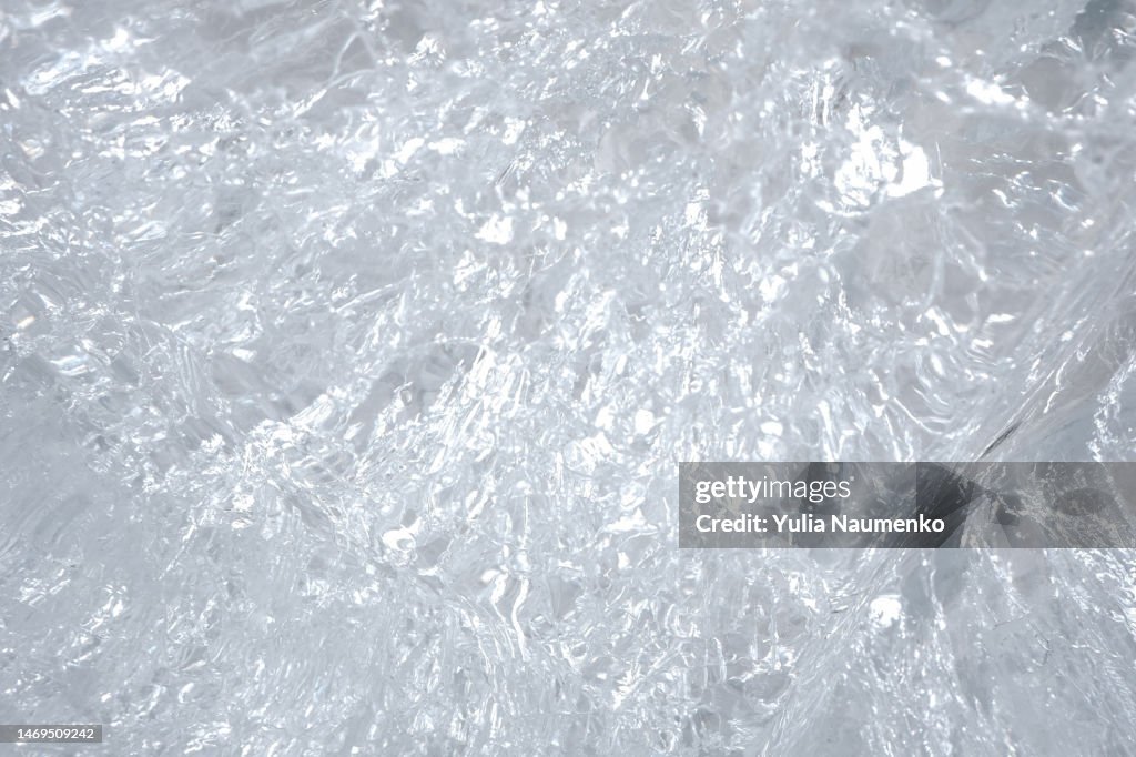 Ice as background. Natural ice as texture for winter composition.