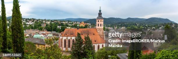 view of the city of baden-baden in the black forest with church panorama in baden-baden, germany - baden baden stock pictures, royalty-free photos & images