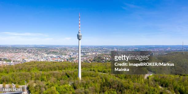 stuttgart tv tower panorama skyline aerial view city architecture travel in stuttgart, germany - stuttgart skyline stock pictures, royalty-free photos & images