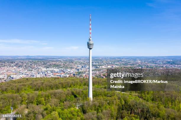 stuttgart tv tower skyline aerial photo city architecture travel in stuttgart, germany - stuttgart skyline stock pictures, royalty-free photos & images