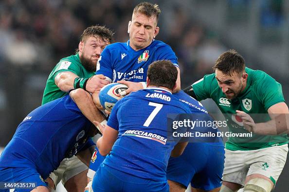 Federico Ruzza Rugby Federico Ruzza of Italy in action during the Six Nations Rugby match ...