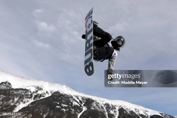 Gaon Choi of Team South Korea competes during the Women’s Snowboard Superpipe Final on day two of the Dew Tour at Copper Mountain on February 25,...