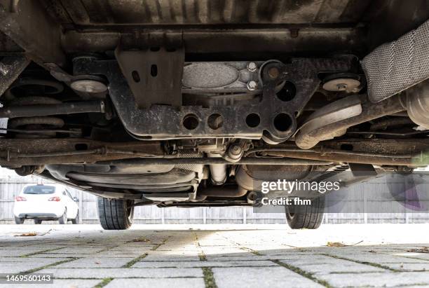 under a car - chassis stock pictures, royalty-free photos & images