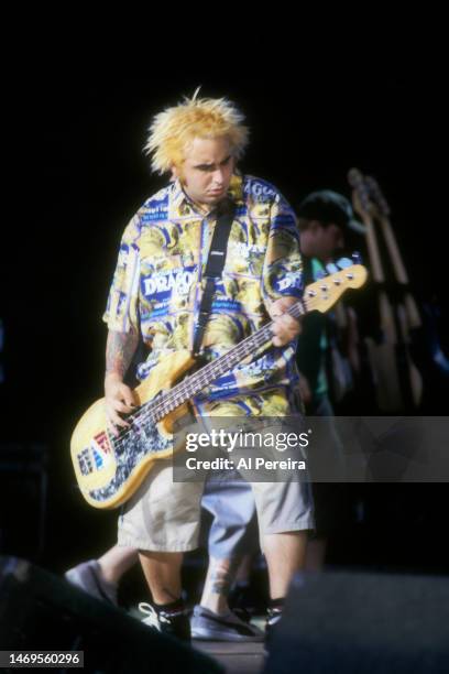 Rock band New Found Glory perform at the Jones Beach Theater on July 21, 2001 in Wantaugh, New York.
