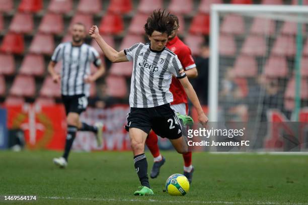 Martin Palumbo of Juventus during the warm up prior to the Serie C match between Triestina and Juventus Next Gen at Stadio Nereo Rocco on February...