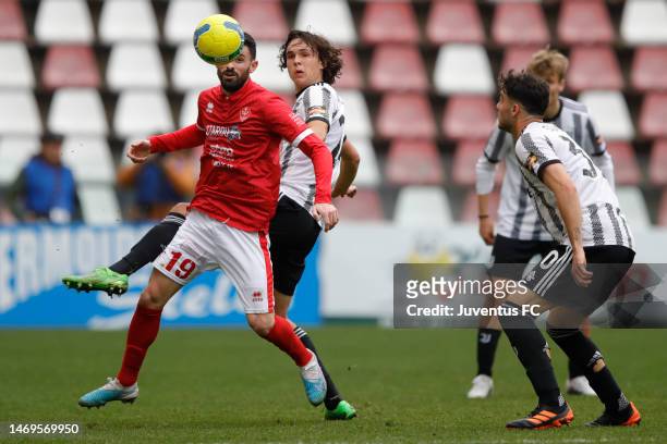 Martin Palumbo of Juventus clears the ball out of defence during the Serie C match between Triestina and Juventus Next Gen at Stadio Nereo Rocco on...
