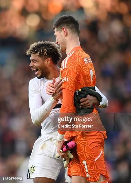 Alex Rutter Goalkeeper Leeds player Georginio Rutter and goalkeeper illan Meslier celebrate ...