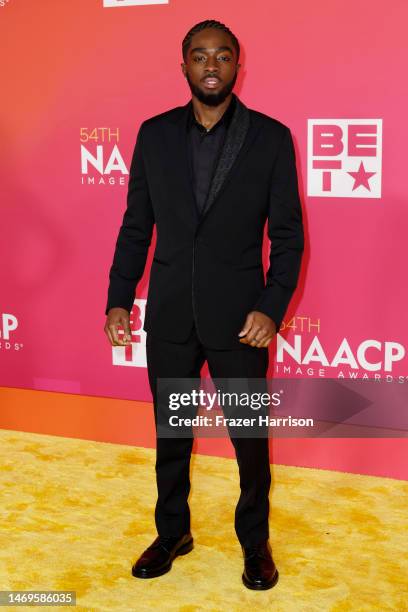 Caleb McLaughlin attends the 54th NAACP Image Awards at Pasadena Civic Auditorium on February 25, 2023 in Pasadena, California.