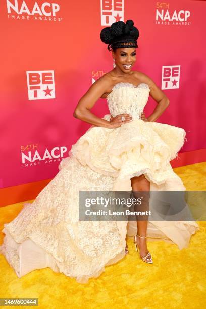 Brandee Evans attends the 54th NAACP Image Awards at Pasadena Civic Auditorium on February 25, 2023 in Pasadena, California.