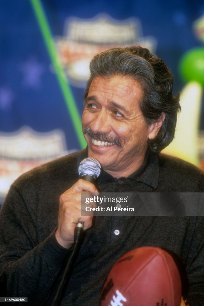 Edward James Olmos Appears At A Press Conference For Super Bowl XXXIV Halftime Show